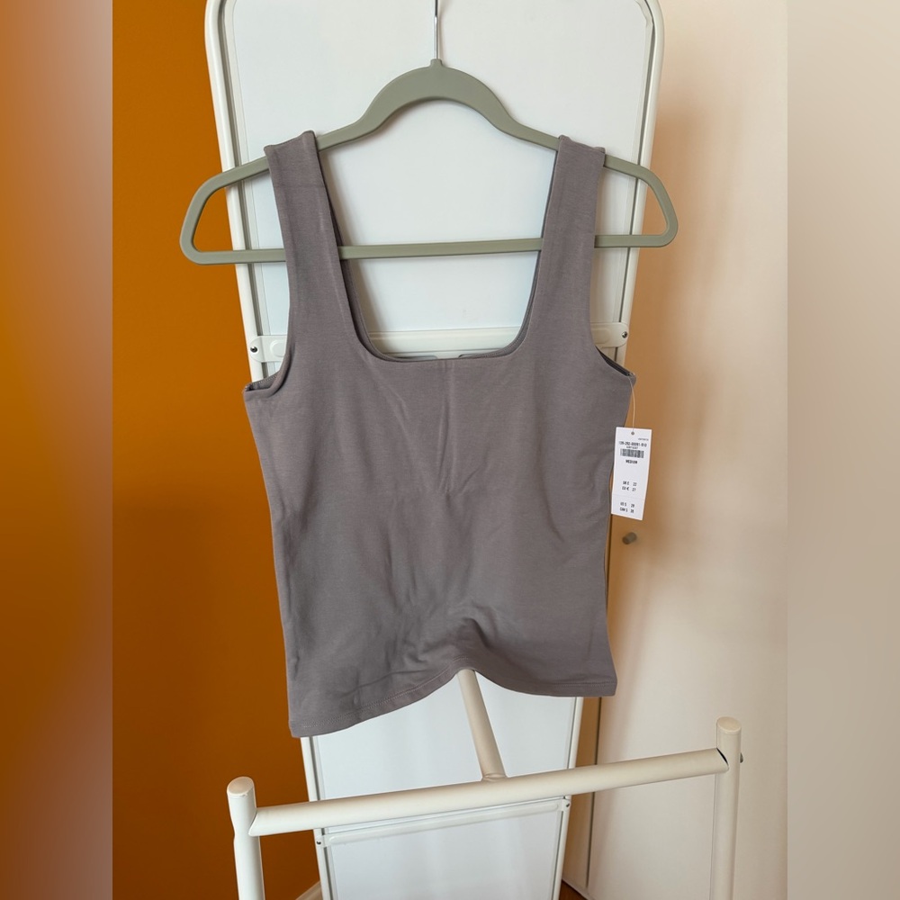 Abercrombie & Fitch square neck gray top